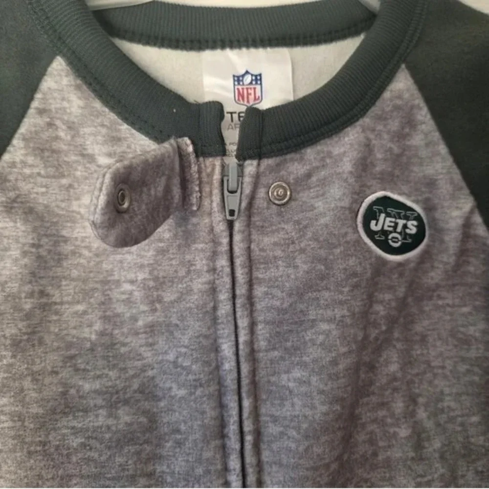 NFL New York Jets Pajamas 4T NWT Sleeper Football Gray Green Sports PJ